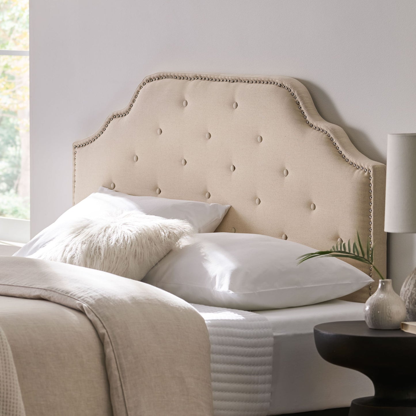 Luella - Button Tufted Upholstered Headboard - The Sleep Loft - Online Mattress Showroom NYC