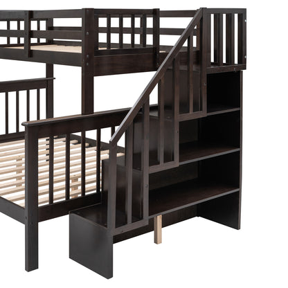 Stairway Bunk Bed With Storage And Guard Rail For Bedroom - The Sleep Loft - Online Mattress Showroom NYC