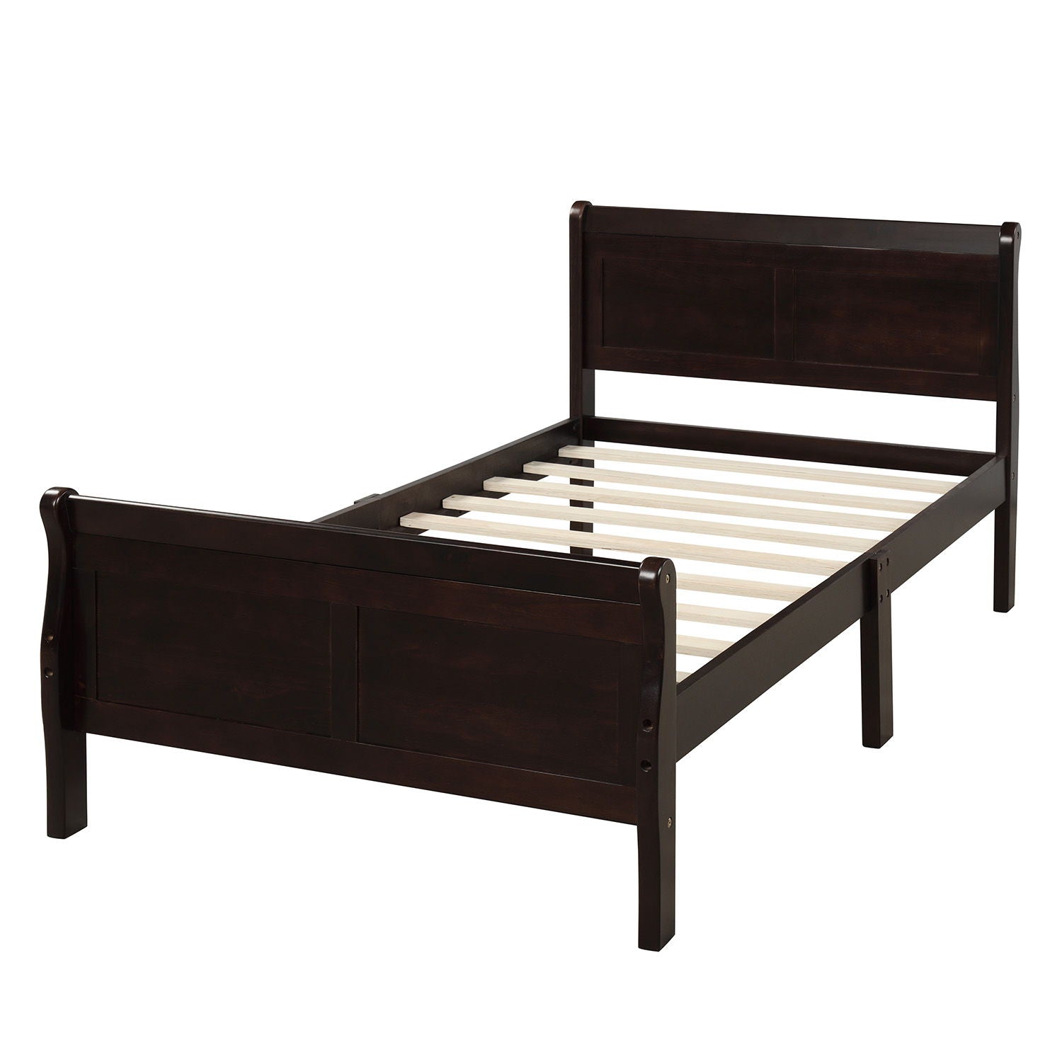 Platform Bed Frame Mattress Foundation Sleigh Bed With Headboard / Footboard / Wood Slat Suppor - The Sleep Loft - Online Mattress Showroom NYC