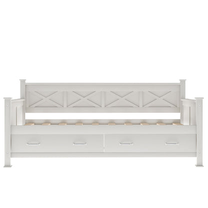 Modern Daybed With 2 Large Drawers, X Shaped Frame - The Sleep Loft - Online Mattress Showroom NYC