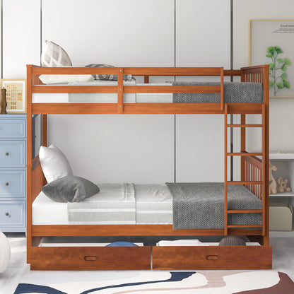Bunk Bed With Ladders And 2 Storage Drawers - The Sleep Loft - Online Mattress Showroom NYC