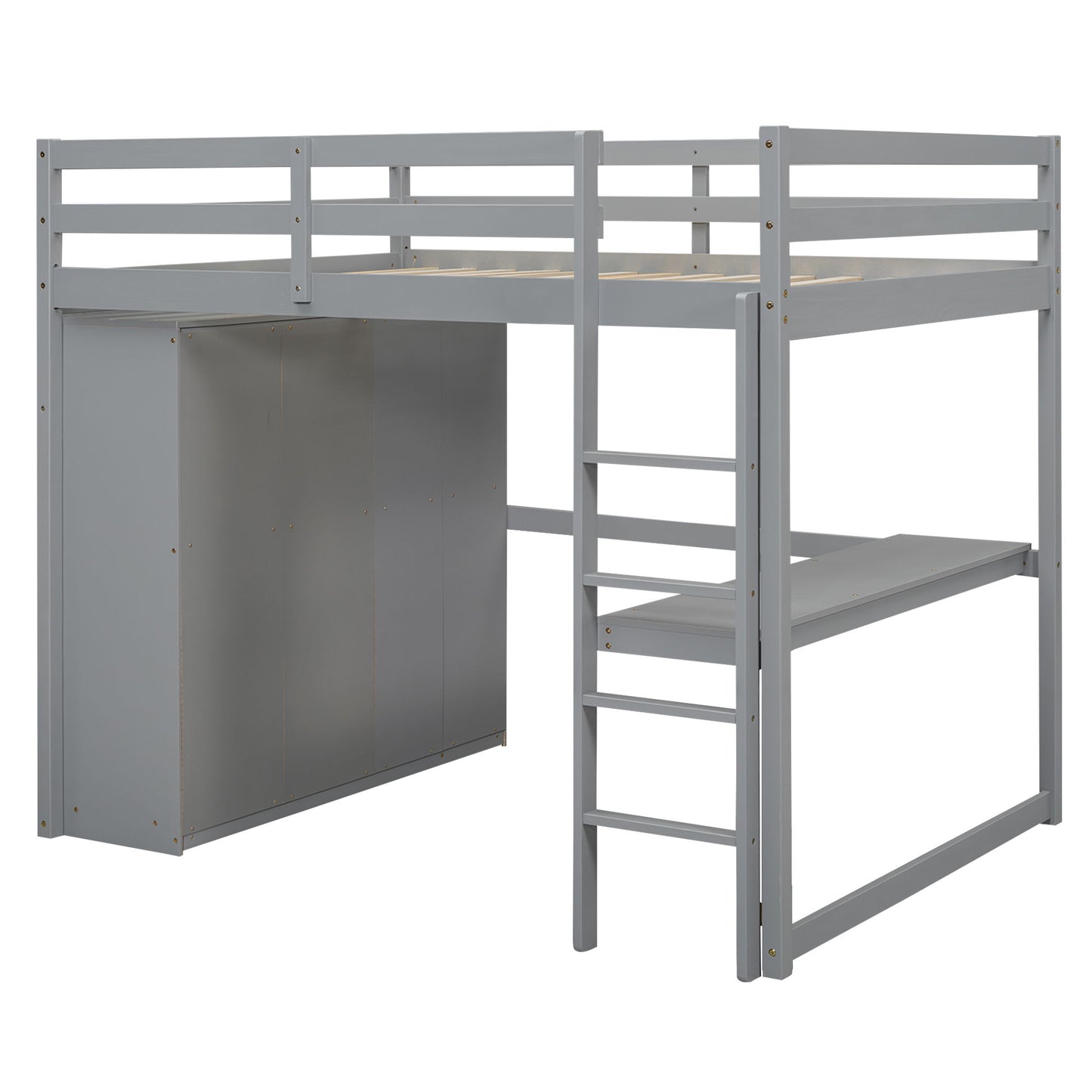 Loft Bed With Built In Wardrobe, Shelves And Drawers - The Sleep Loft - Online Mattress Showroom NYC