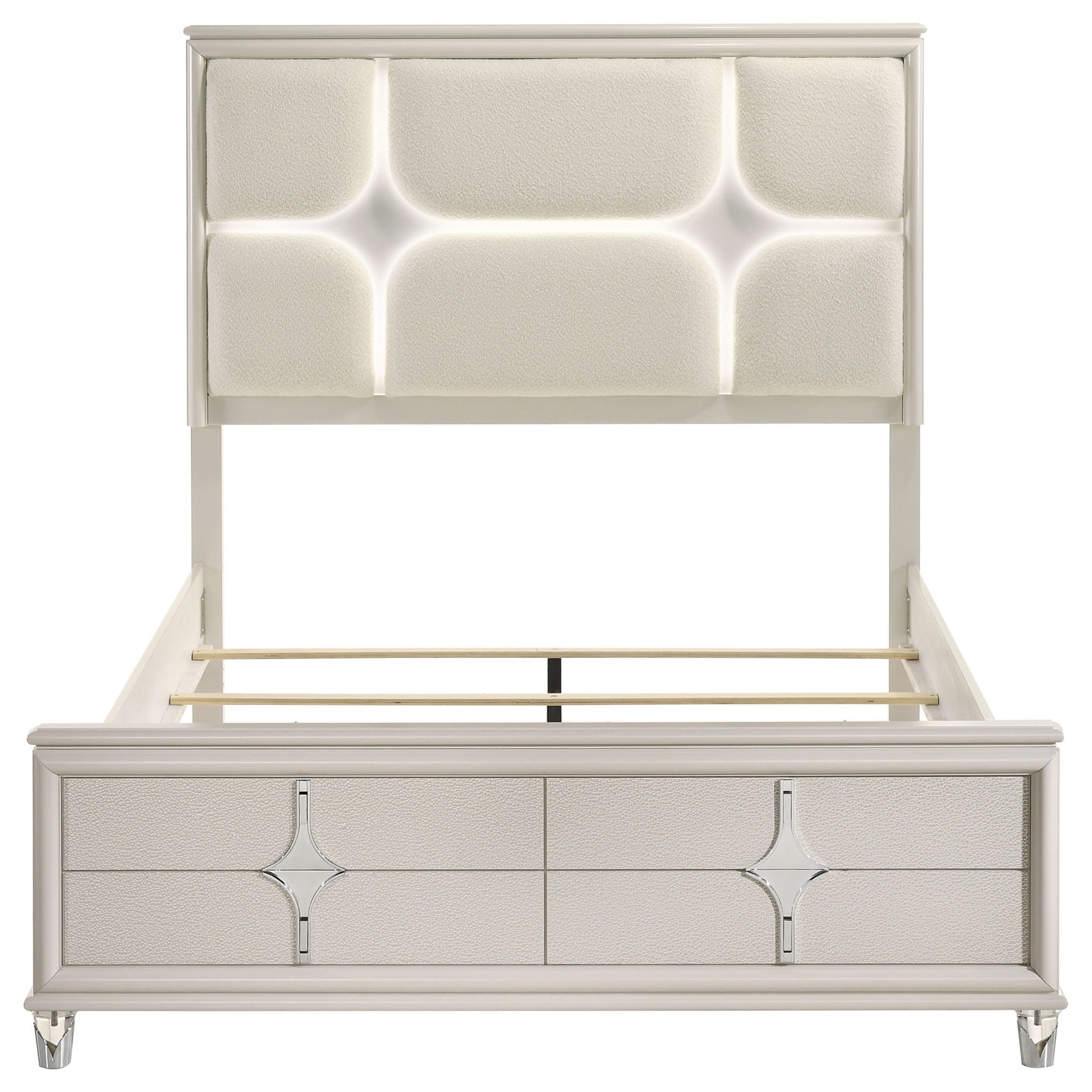 Gwendolyn - Queen Panel Bed With LED Headboard - White - The Sleep Loft - Online Mattress Showroom NYC