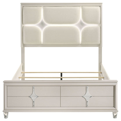 Gwendolyn - Queen Panel Bed With LED Headboard - White - The Sleep Loft - Online Mattress Showroom NYC