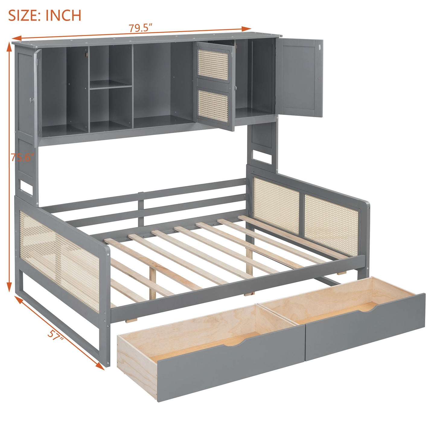 Daybed And All In One Cabinet And Shelf - The Sleep Loft - Online Mattress Showroom NYC