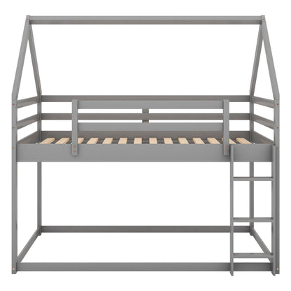 Low Bunk Bed With House Shaped Frame And Ladder - The Sleep Loft - Online Mattress Showroom NYC