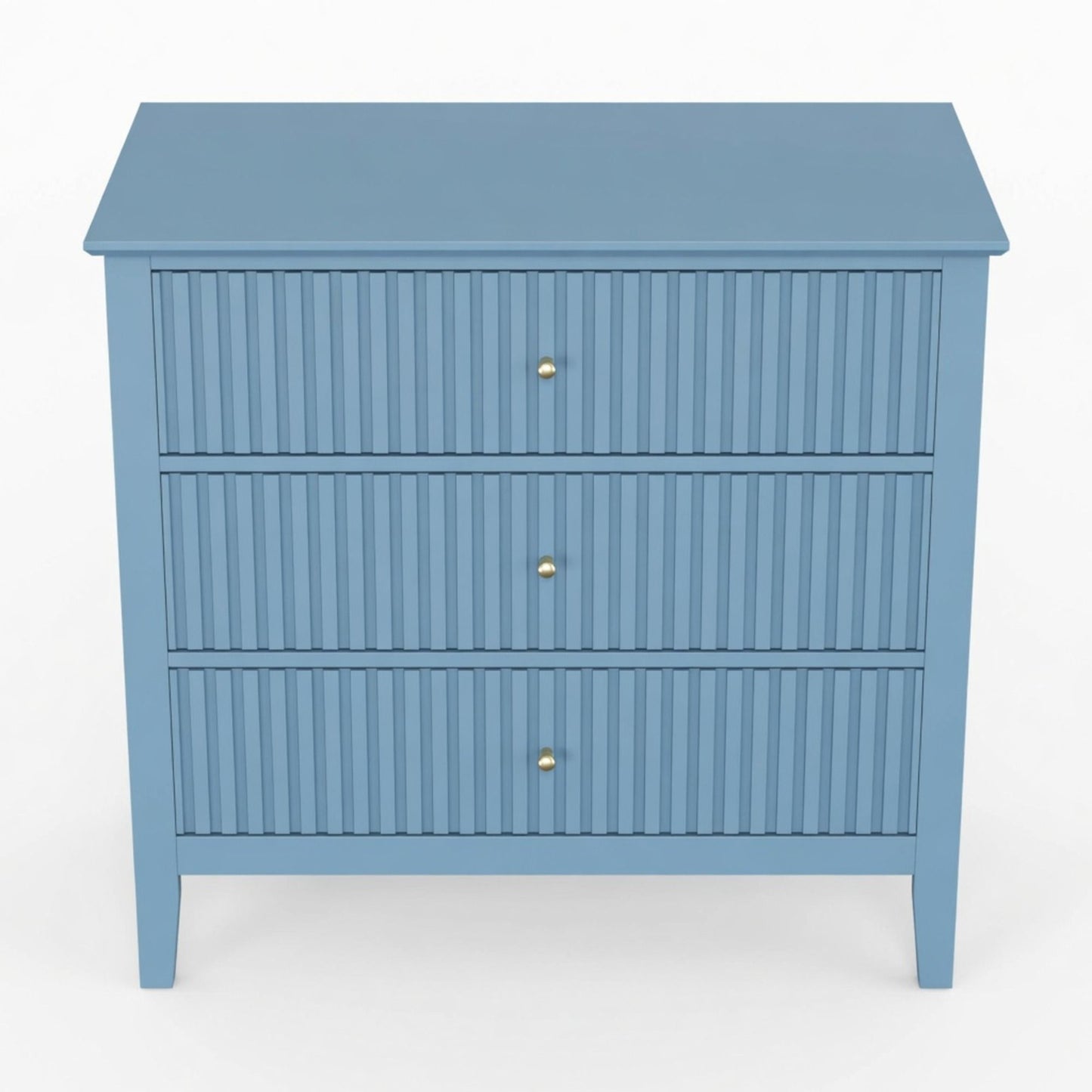 Fluted 3 Drawer Nightstand With Soft Close Slides