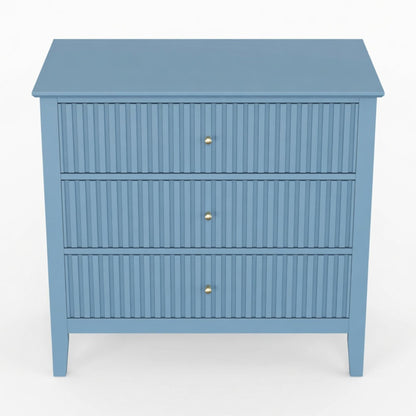 Fluted 3 Drawer Nightstand With Soft Close Slides