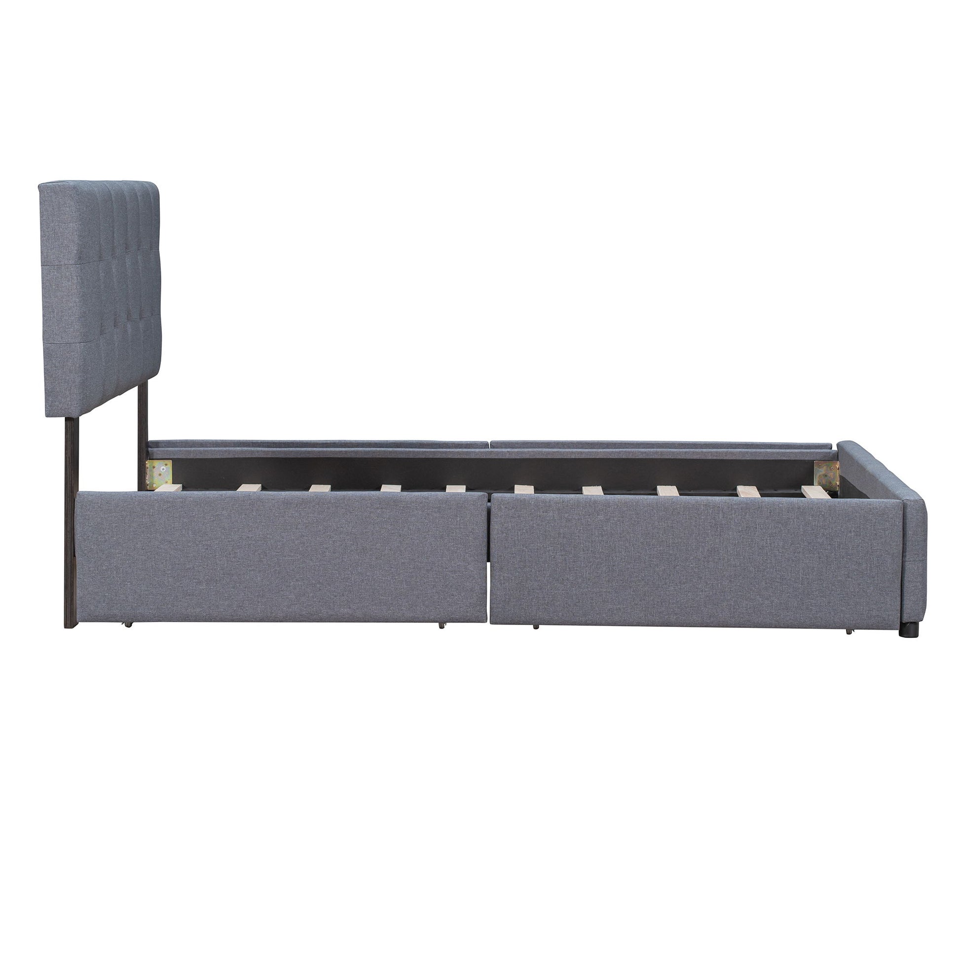 Upholstered Platform Bed With Classic Headboard And Drawers, No Box Spring Needed - The Sleep Loft - Online Mattress Showroom NYC