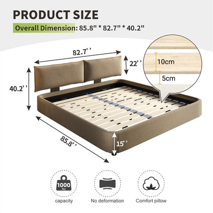 Cloud Bed Frame With Oversized Padded Movable Headboard - The Sleep Loft - Online Mattress Showroom NYC