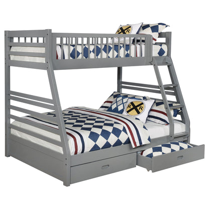 Keira - 2 Drawer Twin Over Full Bunk Bed - Gray - The Sleep Loft - Online Mattress Showroom NYC