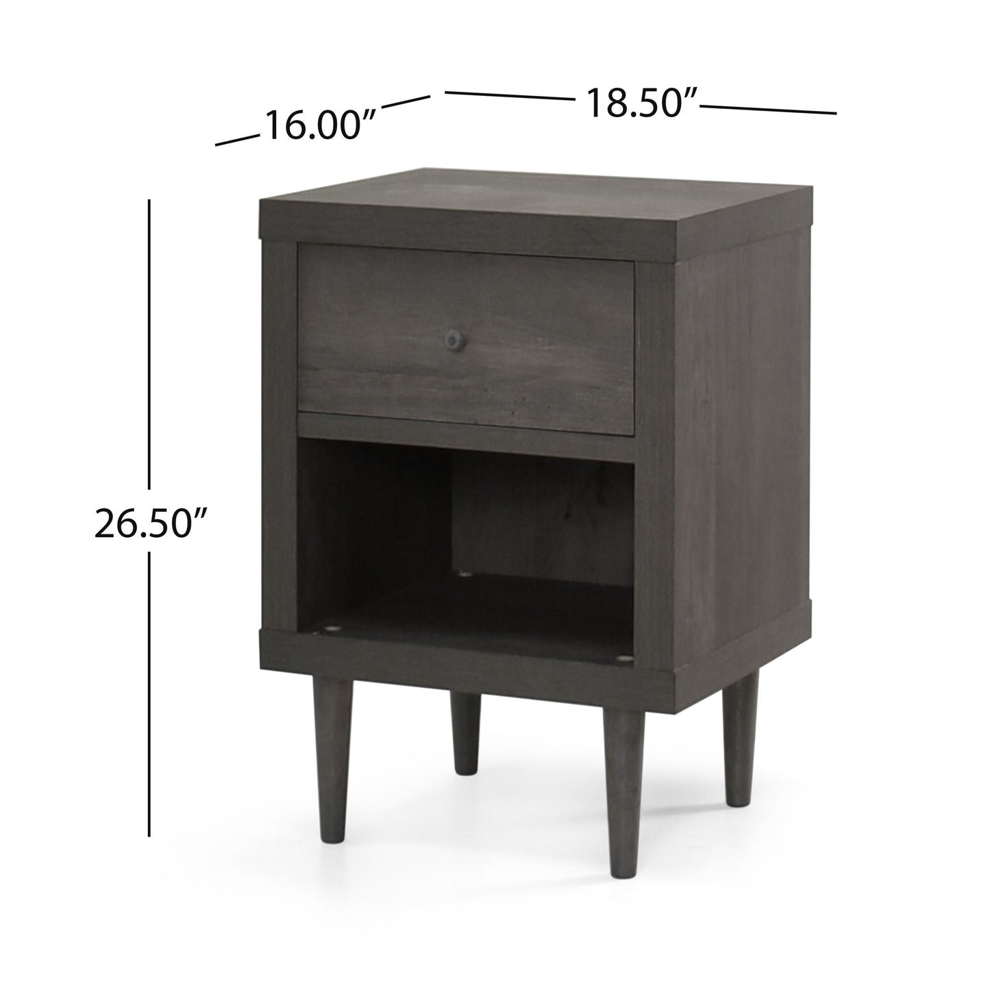 Nystrom - Single Drawer Nightstand - The Sleep Loft - Online Mattress Showroom NYC