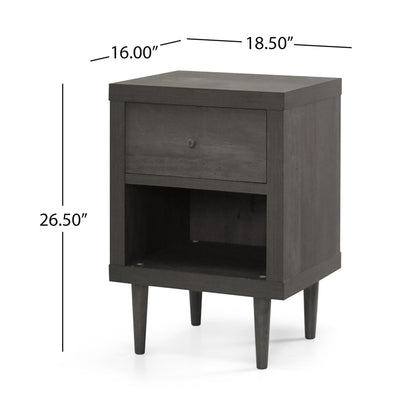 Nystrom - Single Drawer Nightstand - The Sleep Loft - Online Mattress Showroom NYC