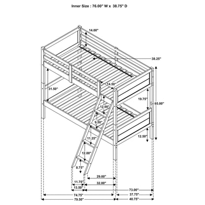 Brenton - Twin Over Twin Bunk Bed With Ladder - Taupe - The Sleep Loft - Online Mattress Showroom NYC