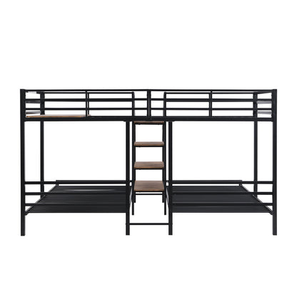 Metal Bunk Bed With Storage Shelves Staircase - The Sleep Loft - Online Mattress Showroom NYC