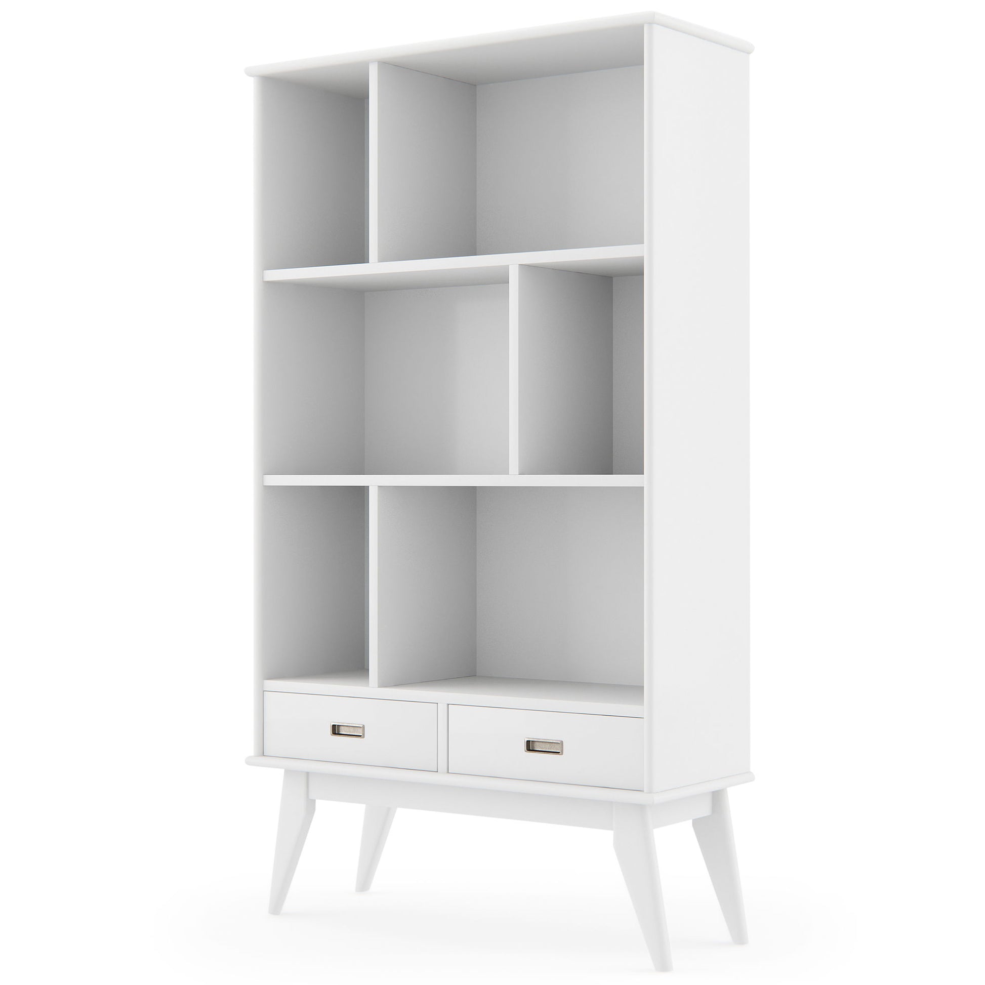 Draper - Mid Century Wide Bookcase And Storage Unit - The Sleep Loft - Online Mattress Showroom NYC