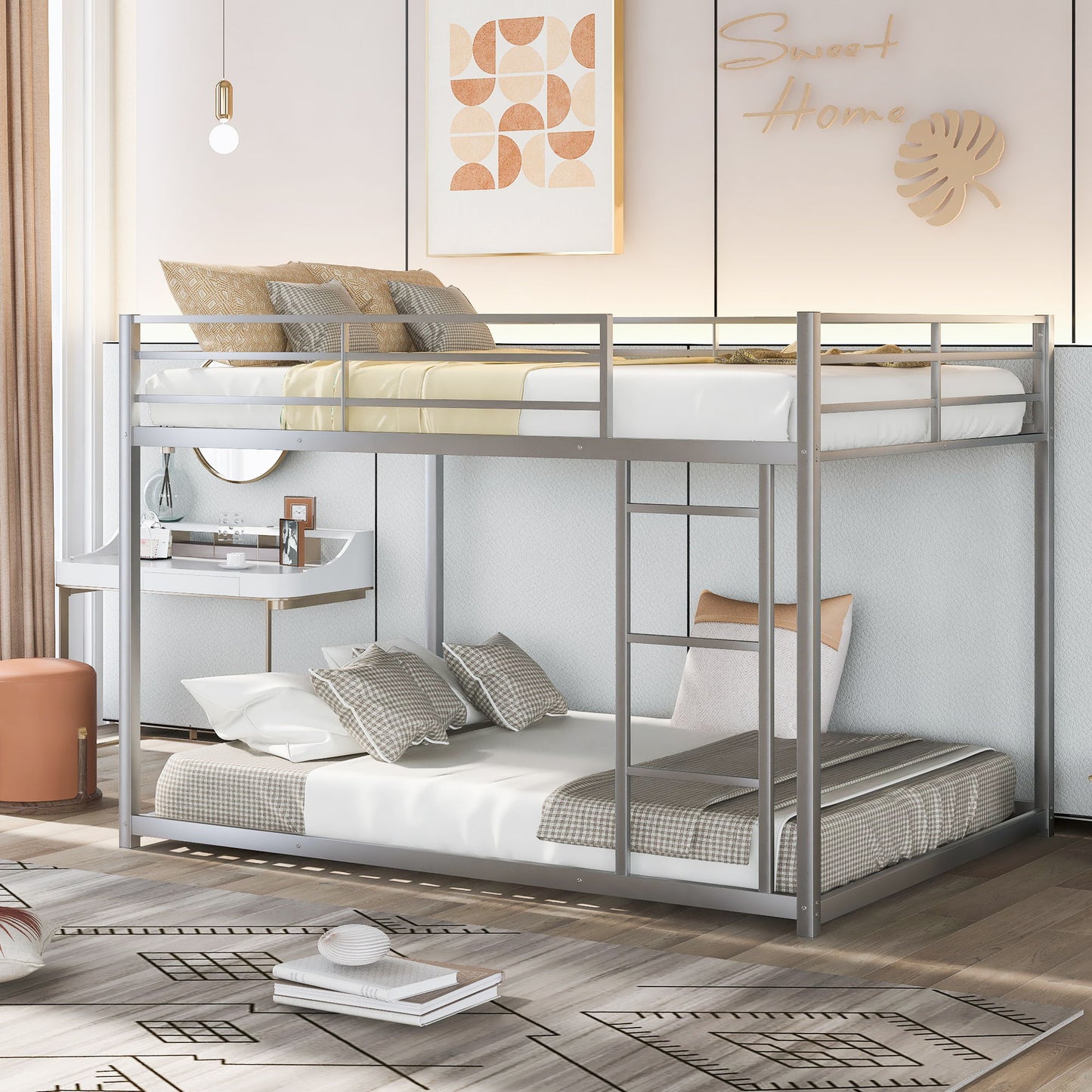 Metal Bunk Bed, Low Bunk Bed With Ladder - The Sleep Loft - Online Mattress Showroom NYC