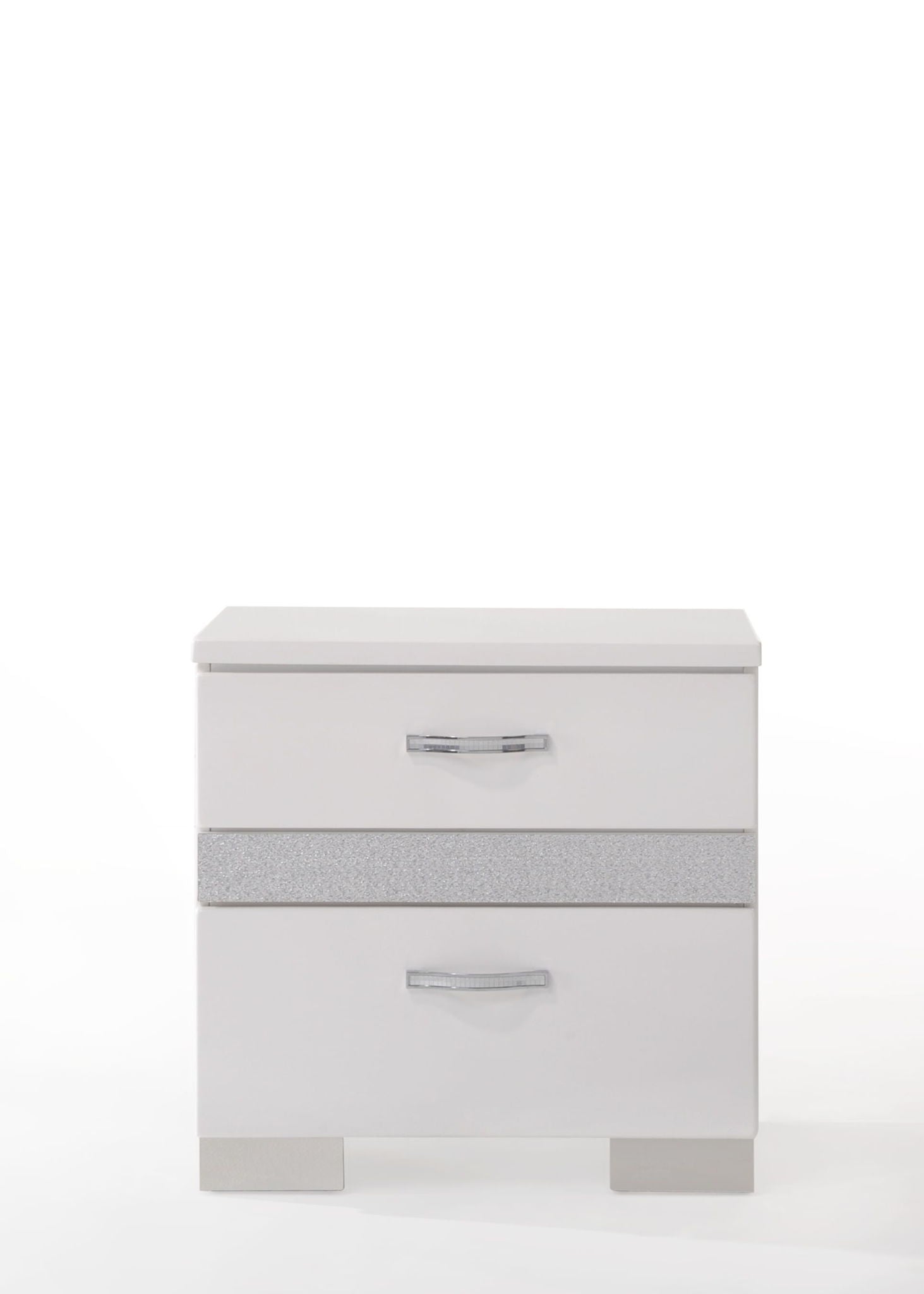 Naima II - High Gloss Nightstand - White - The Sleep Loft - Online Mattress Showroom NYC