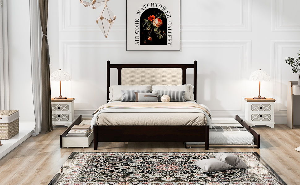 Platform Bed With 2 Big Drawers & Trundle - The Sleep Loft - Online Mattress Showroom NYC