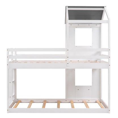Bunk Bed Wood Bed & Roof, Window, Guardrail, Ladder - The Sleep Loft - Online Mattress Showroom NYC