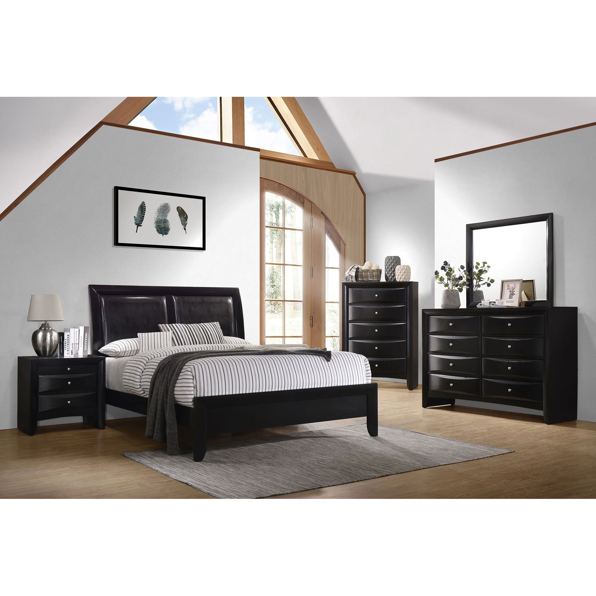 Vollenhove - 2 Drawer Nightstand With Pull Out Tray Storage Solution - Black - The Sleep Loft - Online Mattress Showroom NYC