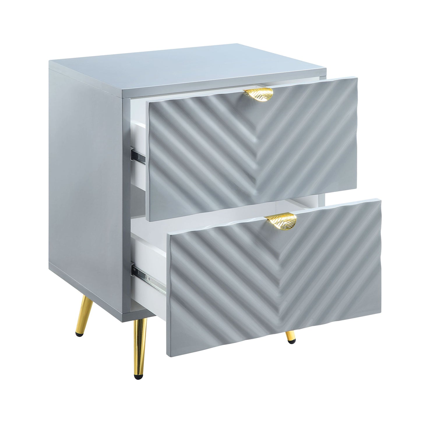 Gaines - High Gloss Nightstand - The Sleep Loft - Online Mattress Showroom NYC