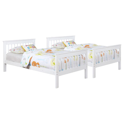 Madison - Twin Over Twin Bunk Bed With Slatted Design - White - The Sleep Loft - Online Mattress Showroom NYC