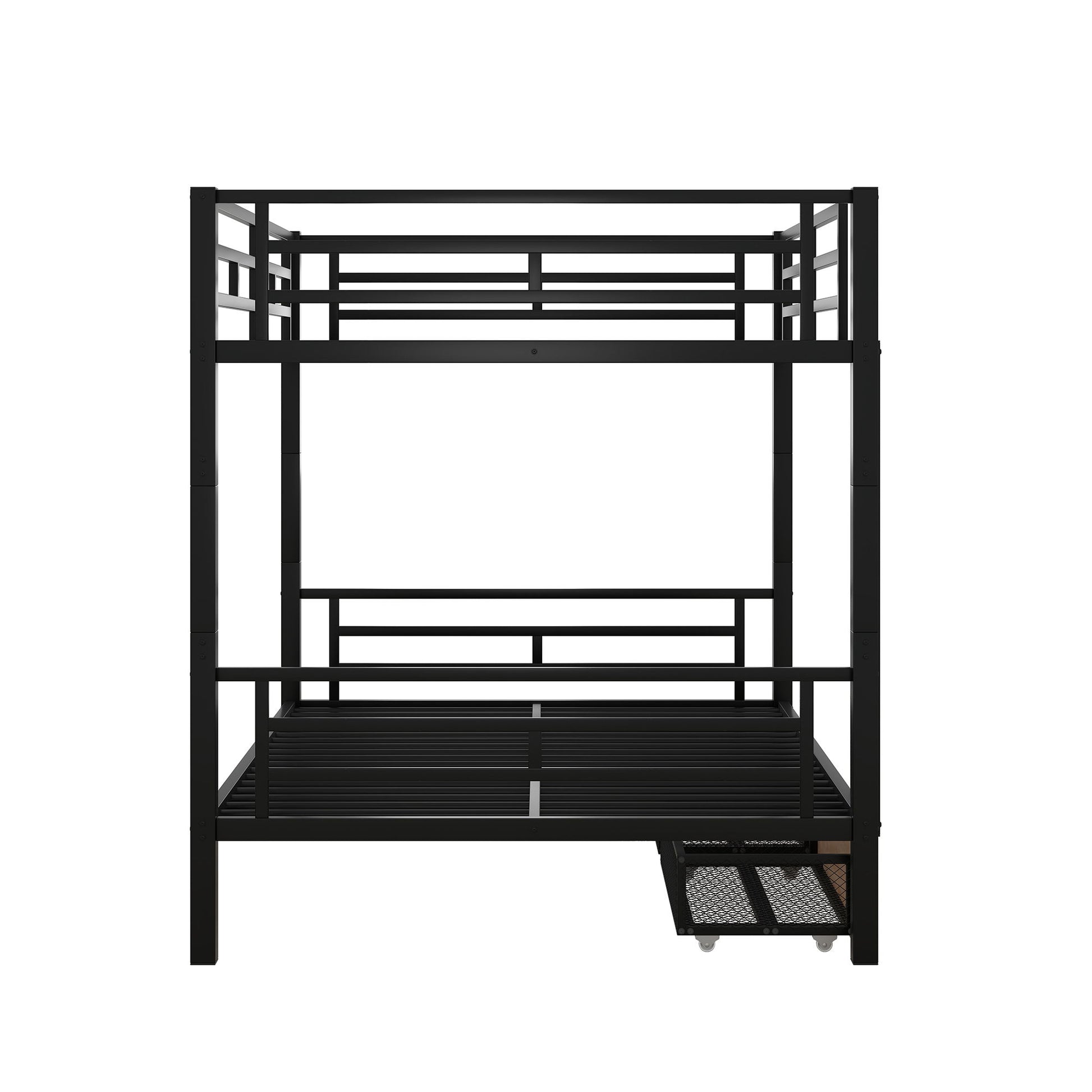 Full Size Convertible Bunk Bed With 2 Drawers Durable - Black - The Sleep Loft - Online Mattress Showroom NYC