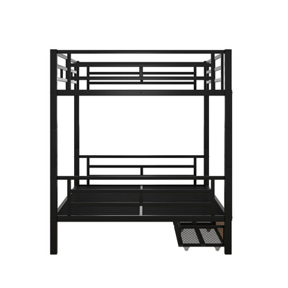 Full Size Convertible Bunk Bed With 2 Drawers Durable - Black - The Sleep Loft - Online Mattress Showroom NYC
