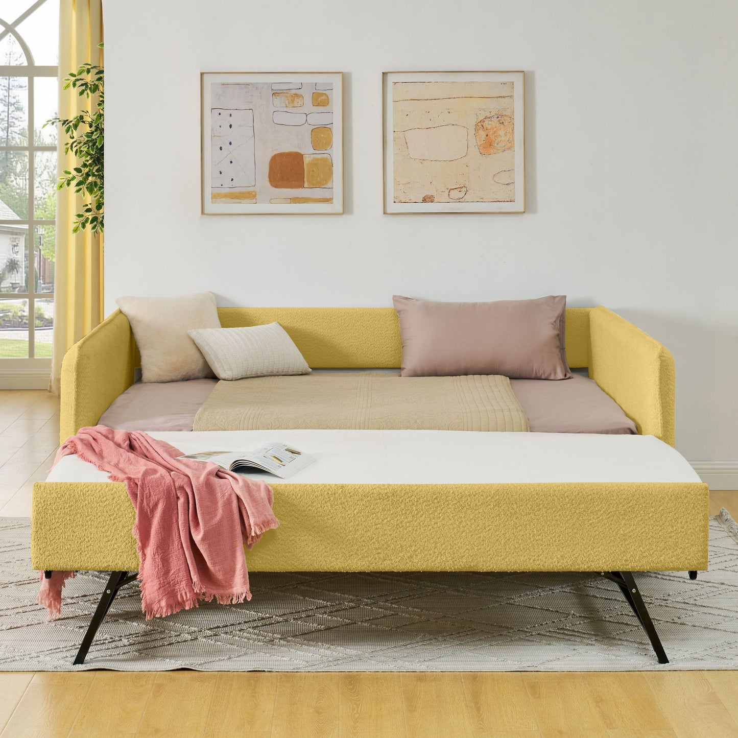 Upholstered Daybed With Pop Up Trundle - The Sleep Loft - Online Mattress Showroom NYC
