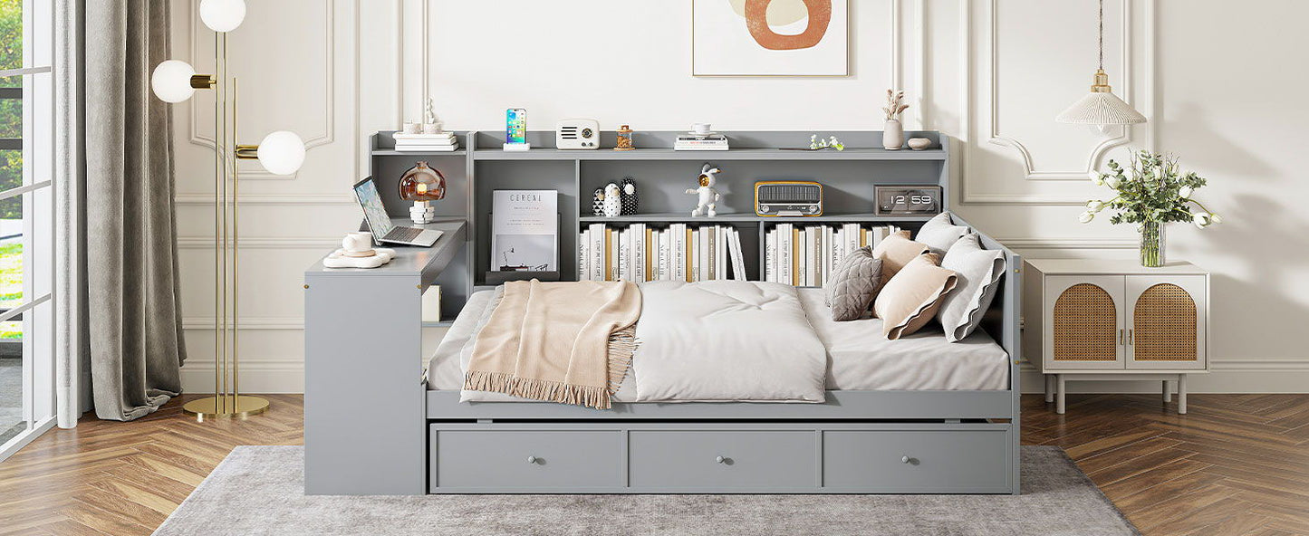 Daybed With 3 Drawers USB Ports And Desk - The Sleep Loft - Online Mattress Showroom NYC