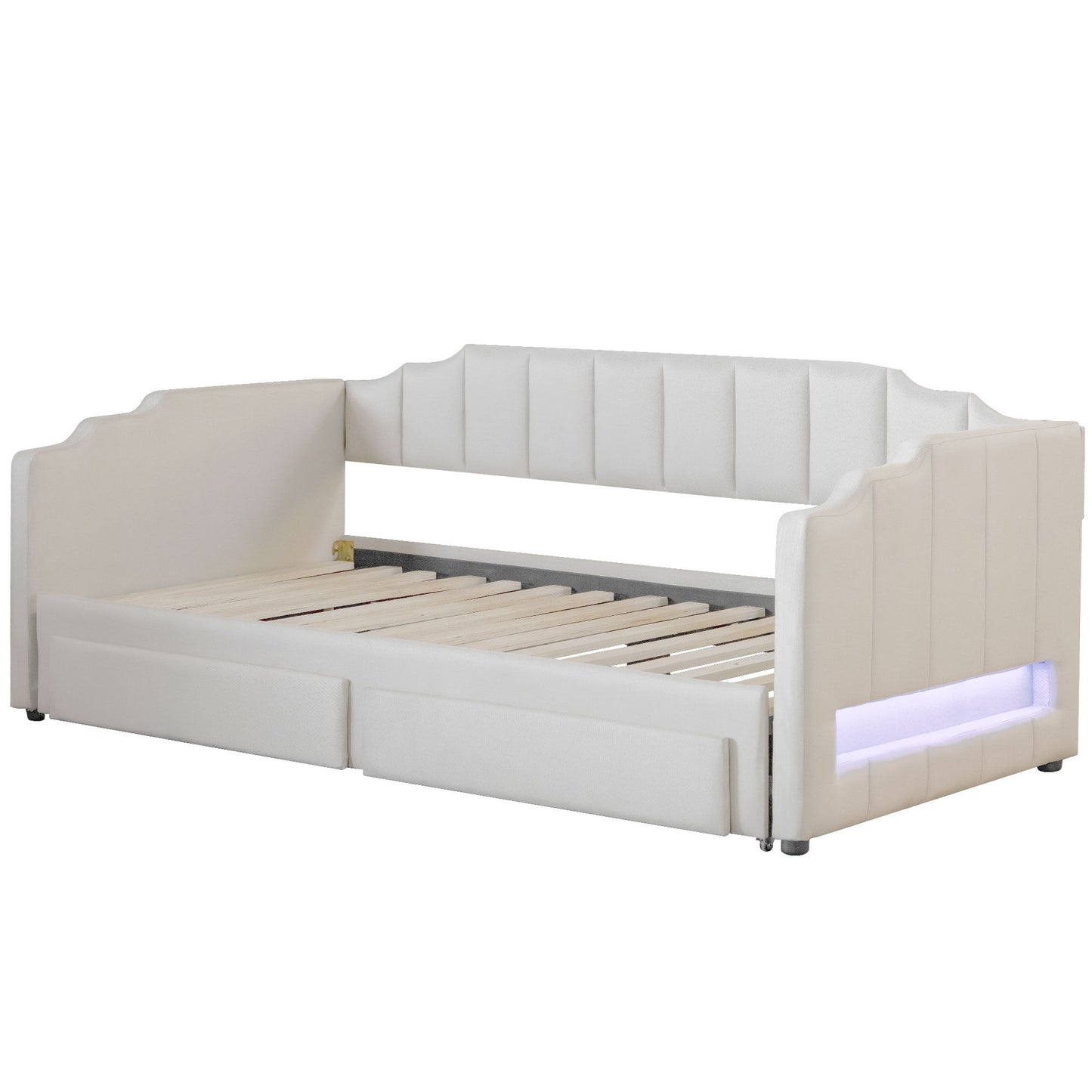 Extendable Daybed With LED Light And 2 Storage Drawers - The Sleep Loft - Online Mattress Showroom NYC