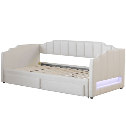 Extendable Daybed With LED Light And 2 Storage Drawers - The Sleep Loft - Online Mattress Showroom NYC