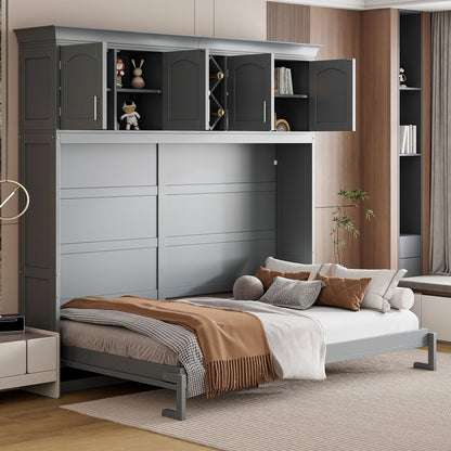 Murphy Wall Bed With Top Cabinets & Wine Rack - The Sleep Loft - Online Mattress Showroom NYC