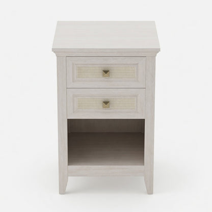 Nightstand With 2 Drawers Bedside Table