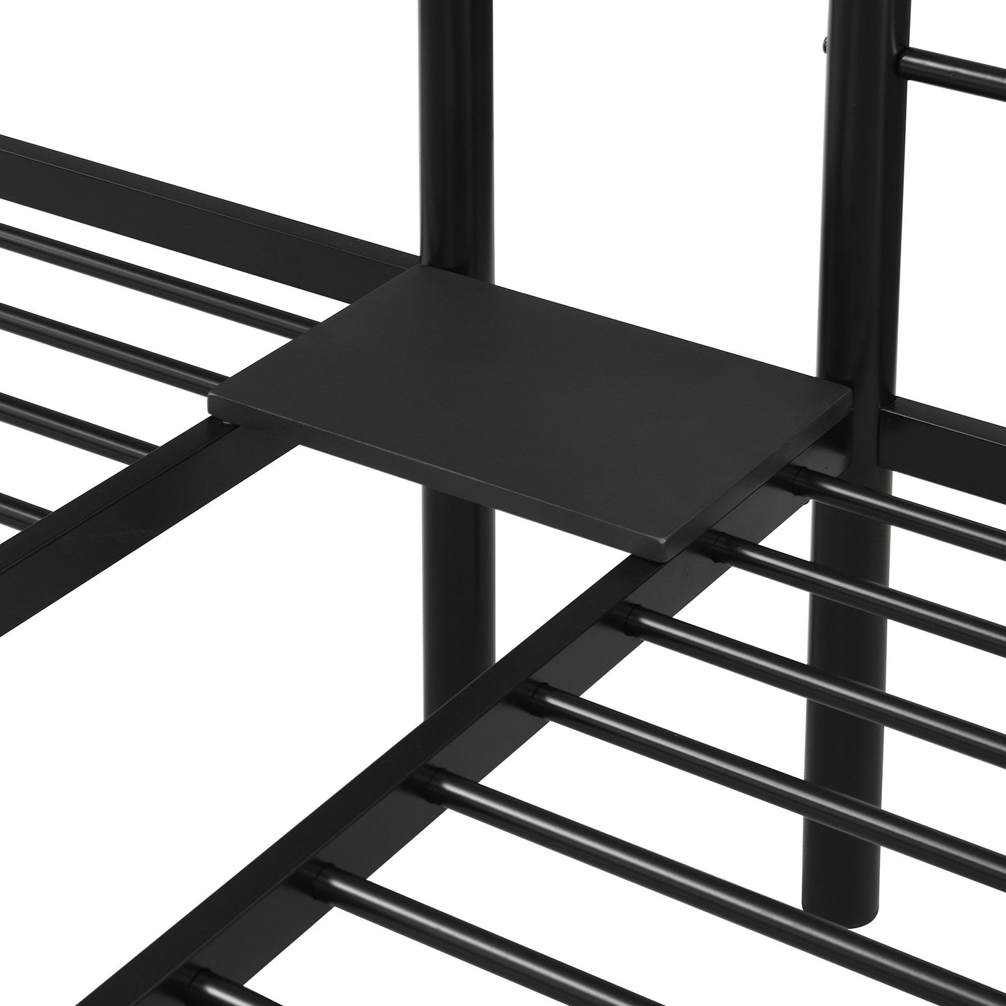 Twin Over Twin Over Twin Triple Bunk Bed With Safety Rails And Storage Shelf - Black - The Sleep Loft - Online Mattress Showroom NYC