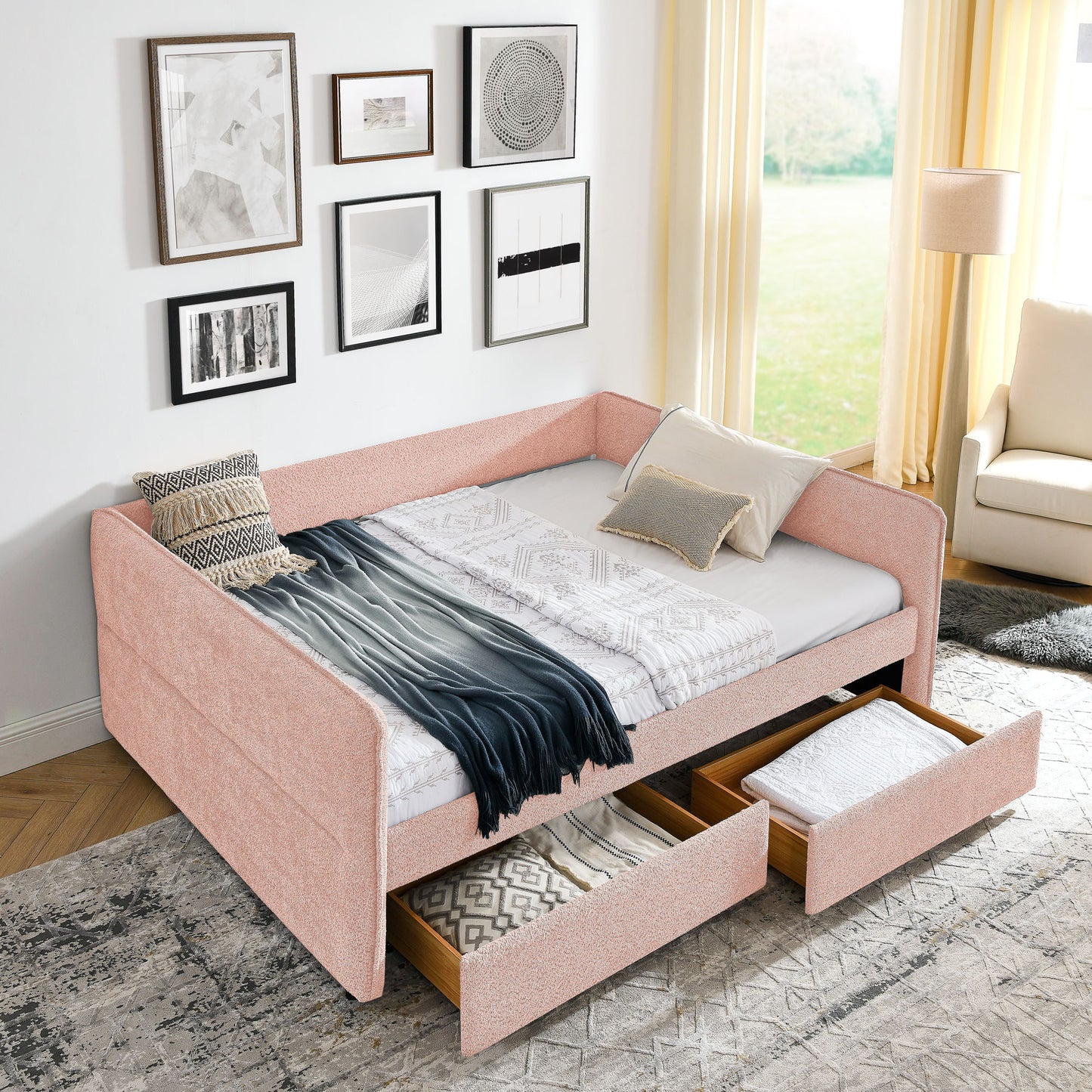 Upholstered Daybed & 2 Drawers - The Sleep Loft - Online Mattress Showroom NYC