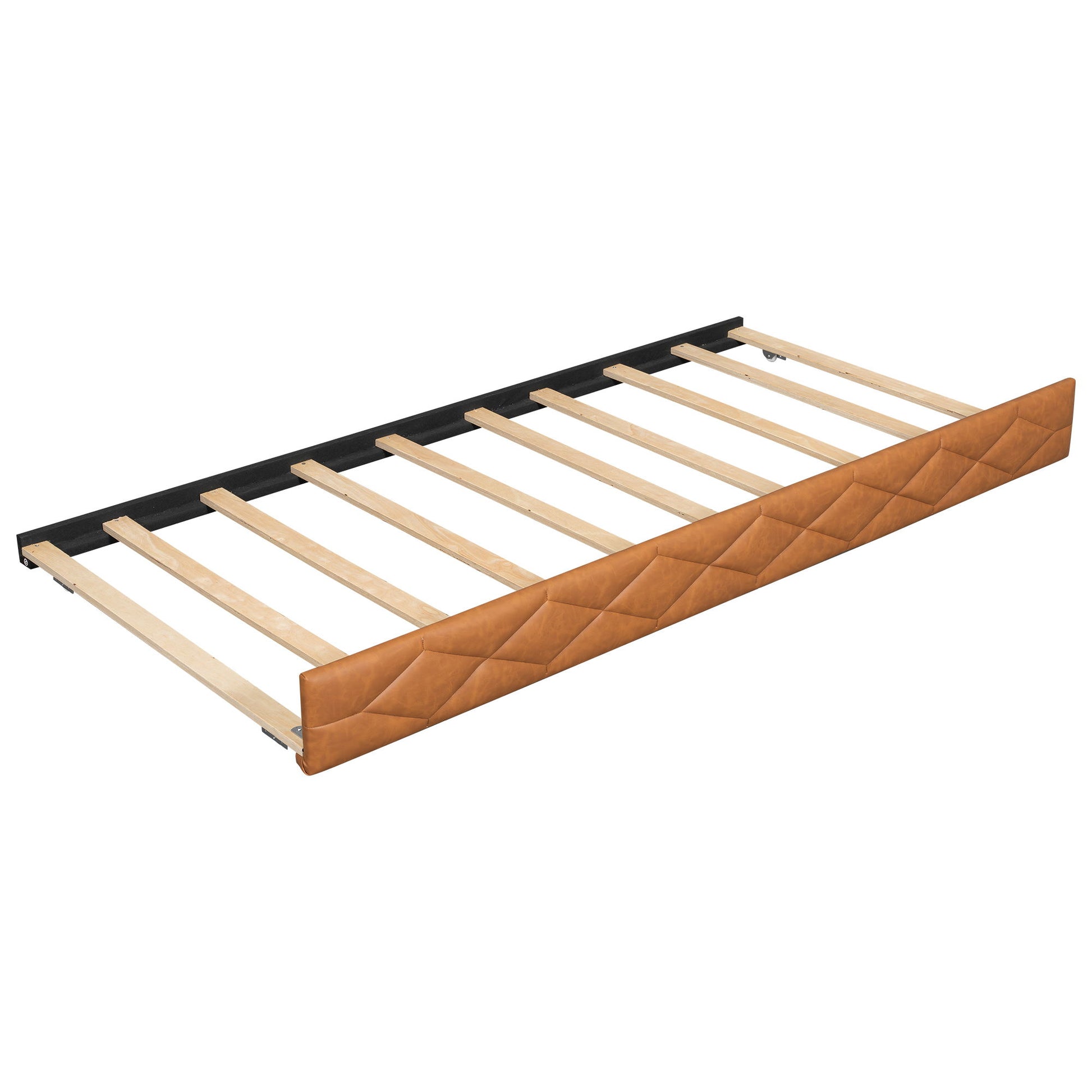Upholstered Full Long Daybed With Trundle And LED Armrests - Brown - The Sleep Loft - Online Mattress Showroom NYC