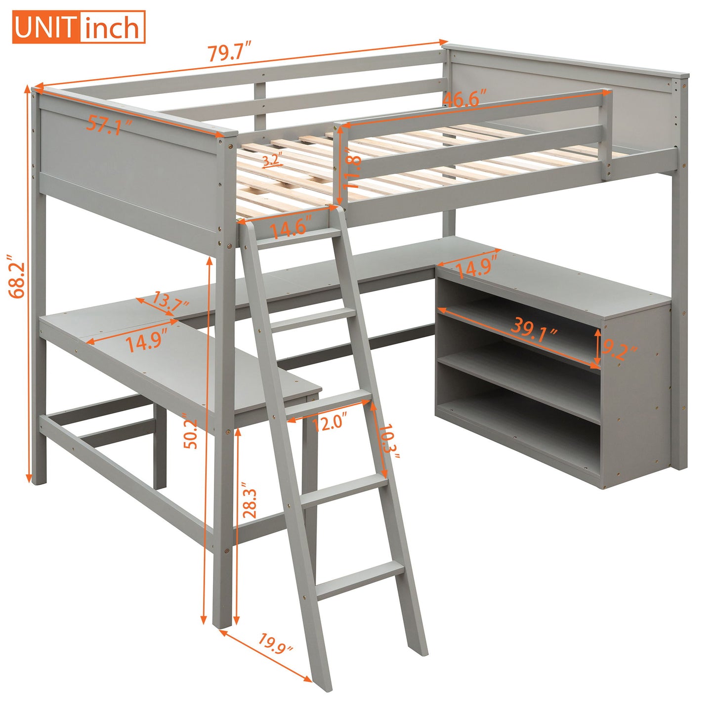 Loft Bed With Shelves With Desk - The Sleep Loft - Online Mattress Showroom NYC