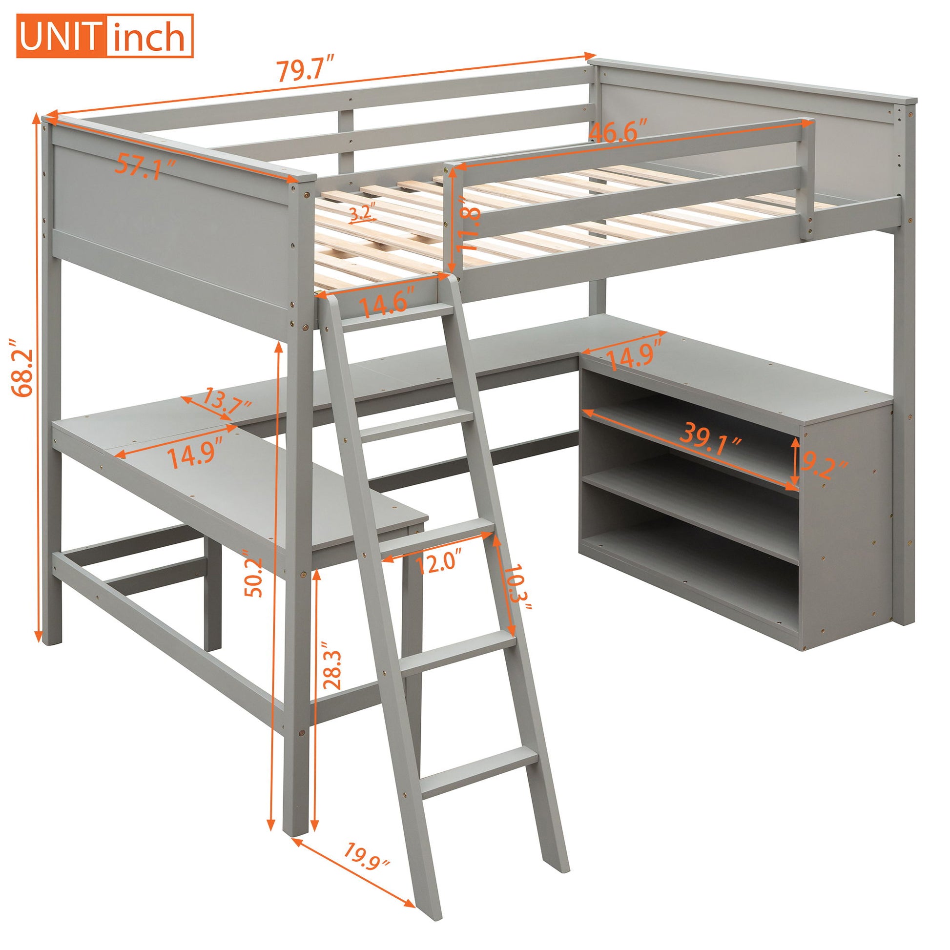 Loft Bed With Shelves With Desk - The Sleep Loft - Online Mattress Showroom NYC