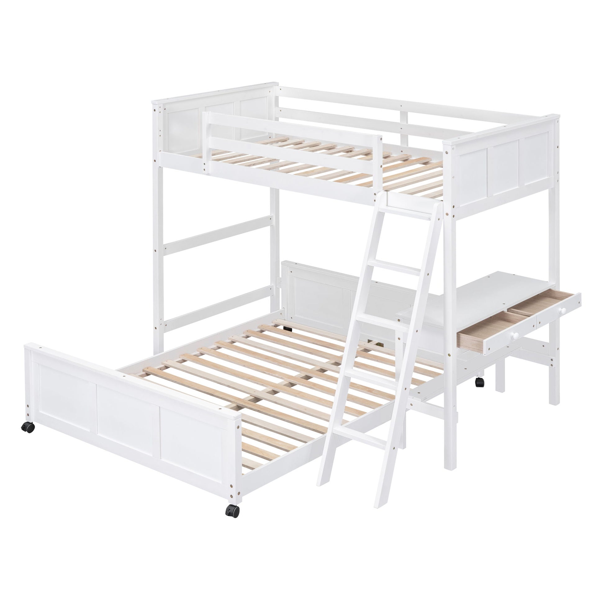 Full Over Full Bunk Bed With Desk - The Sleep Loft - Online Mattress Showroom NYC