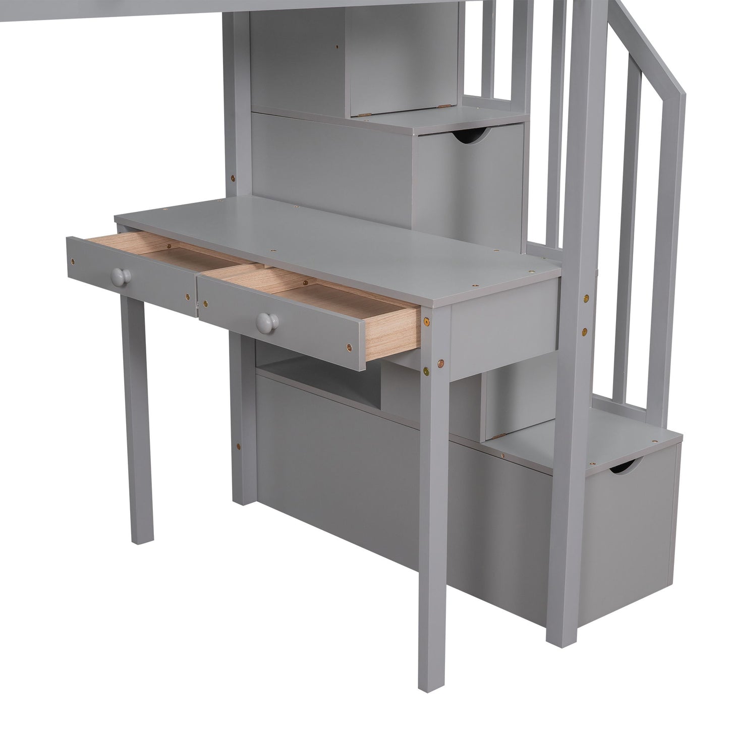 Loft Bed With Storage Drawers, Desk And Stairs With Shelves - The Sleep Loft - Online Mattress Showroom NYC