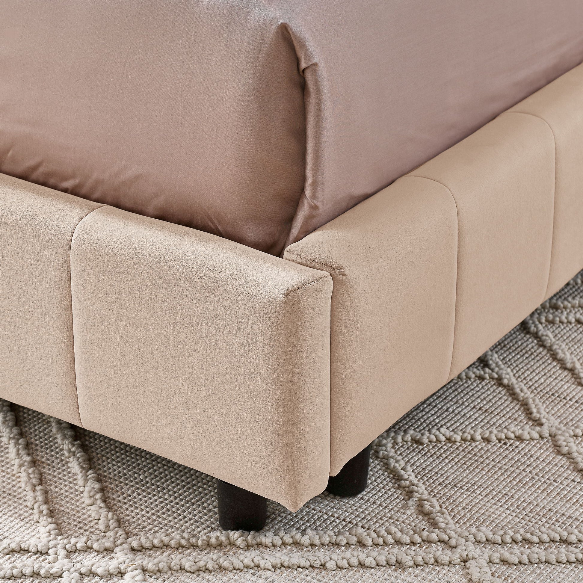 Mid-Century Storage Upholstered Tufted Bed Frame With Backrest And Armrests - The Sleep Loft - Online Mattress Showroom NYC
