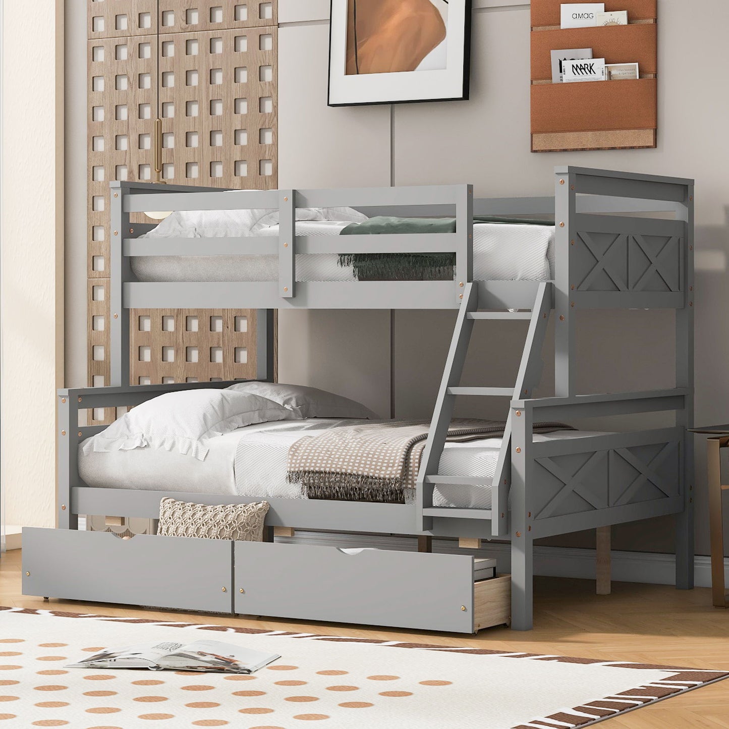 Bunk Bed With Ladder And Safety Guardrail - The Sleep Loft - Online Mattress Showroom NYC