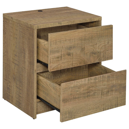Geary - 2 Drawer Nightstand With LED Lights And USB Charging Ports - The Sleep Loft - Online Mattress Showroom NYC