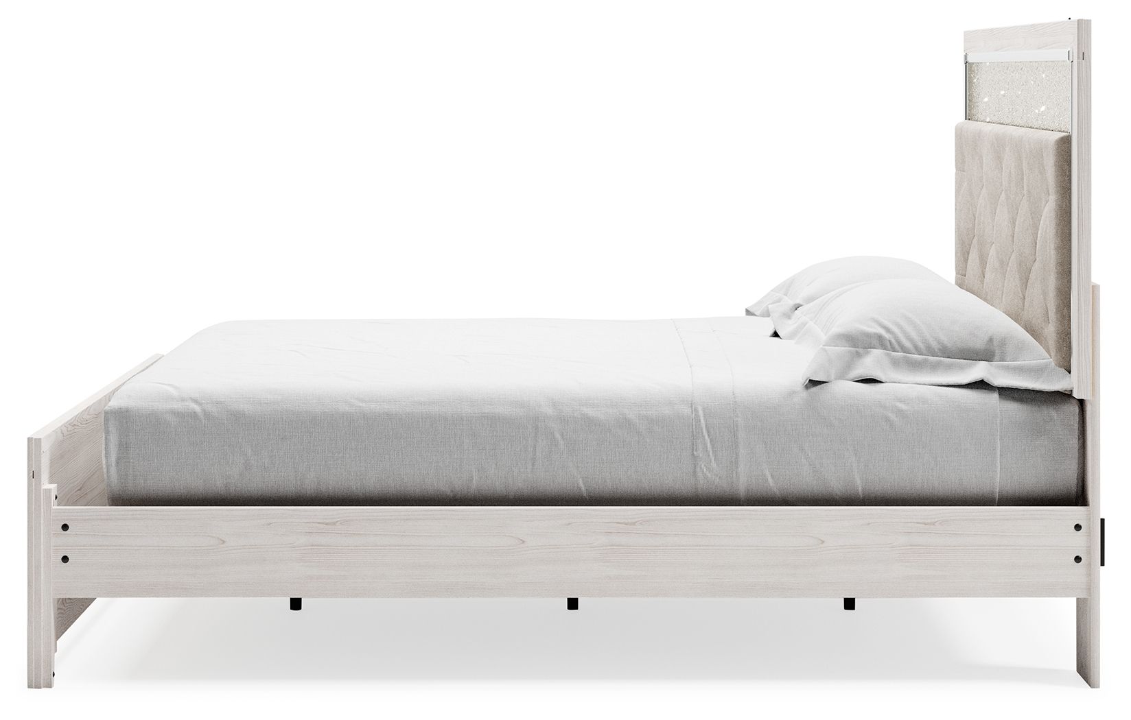 Altyra - King Panel Bed With Upholstered Headboard - White - The Sleep Loft - Online Mattress Showroom NYC
