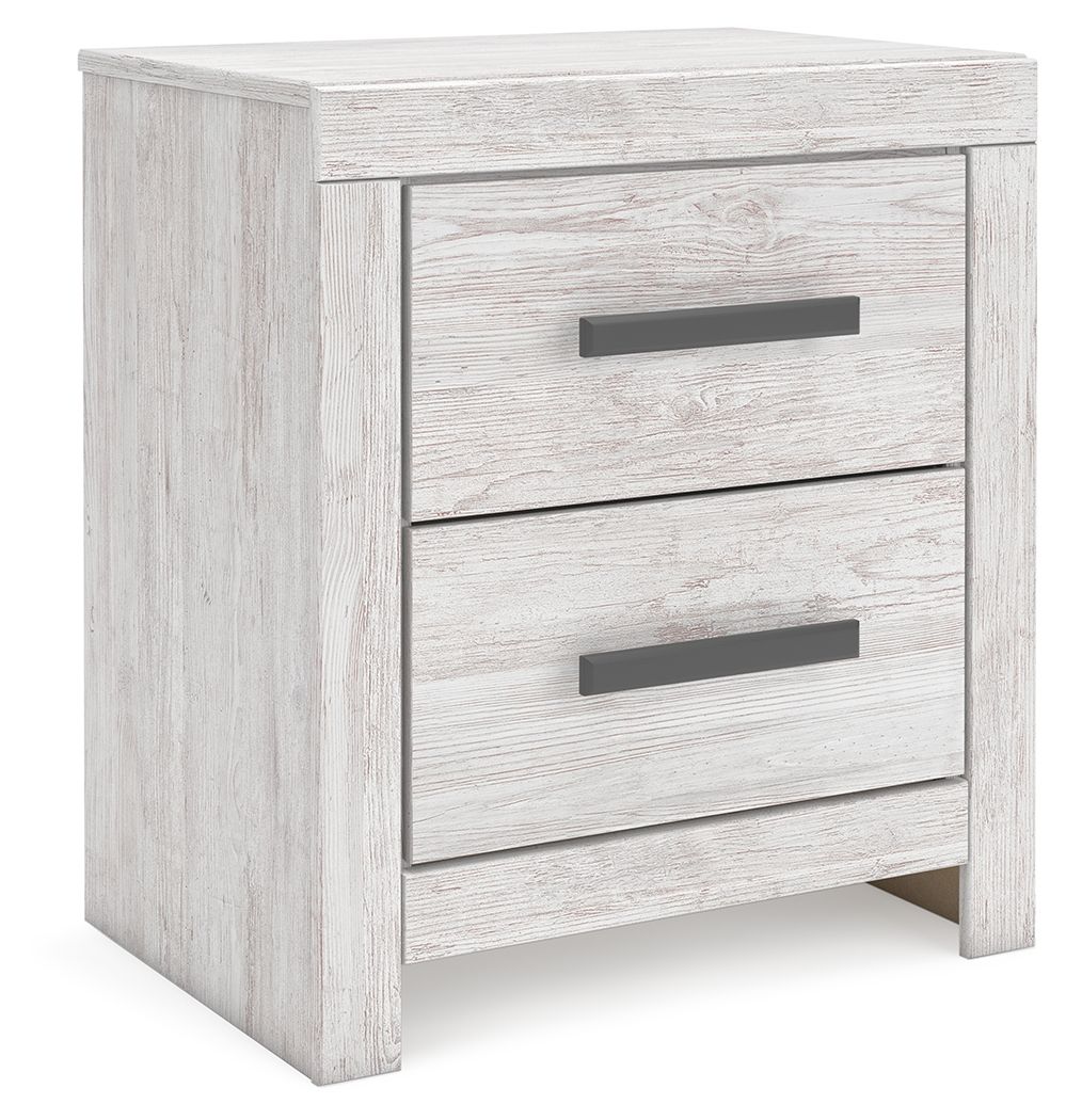 Cayboni - Two Drawer Night Stand - Whitewash - The Sleep Loft - Online Mattress Showroom NYC