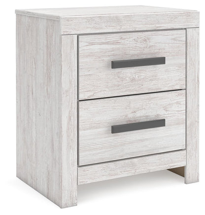 Cayboni - Two Drawer Night Stand - Whitewash - The Sleep Loft - Online Mattress Showroom NYC