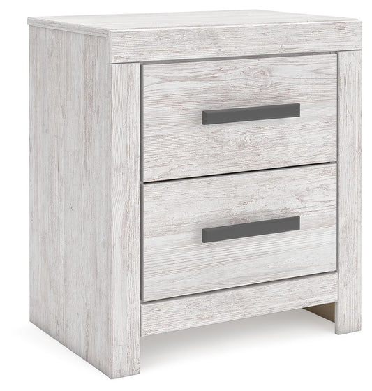 Cayboni - Two Drawer Night Stand - Whitewash - The Sleep Loft - Online Mattress Showroom NYC