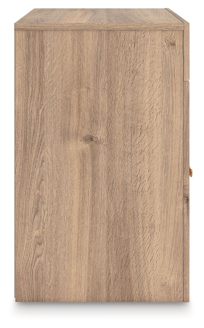 Kinlanni - One Drawer Night Stand - Tan - The Sleep Loft - Online Mattress Showroom NYC